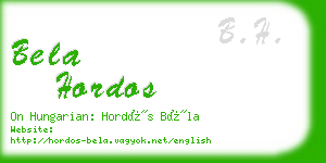 bela hordos business card